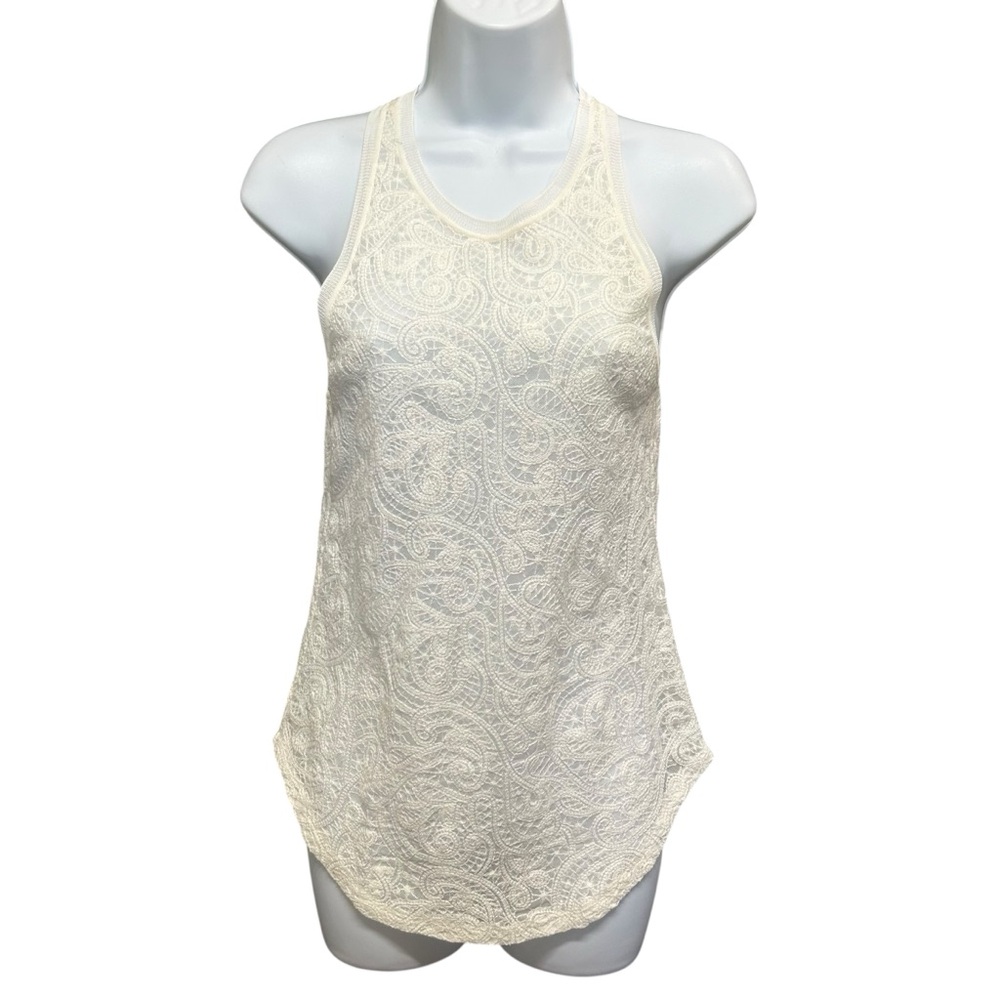 Wilfred Aritzia Volant Lace Tank Top Off White Size S